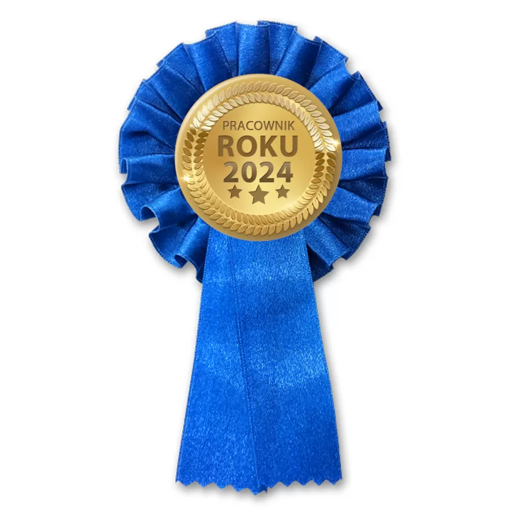 przypinka kotylion Złoty medal pracownik roku