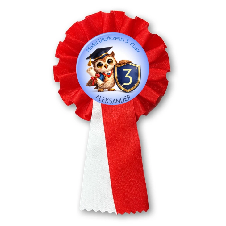przypinka kotylion Medal ukończenia 3. klasy