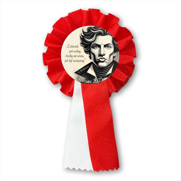 przypinka kotylion Mickiewicz jako sigma male Matura