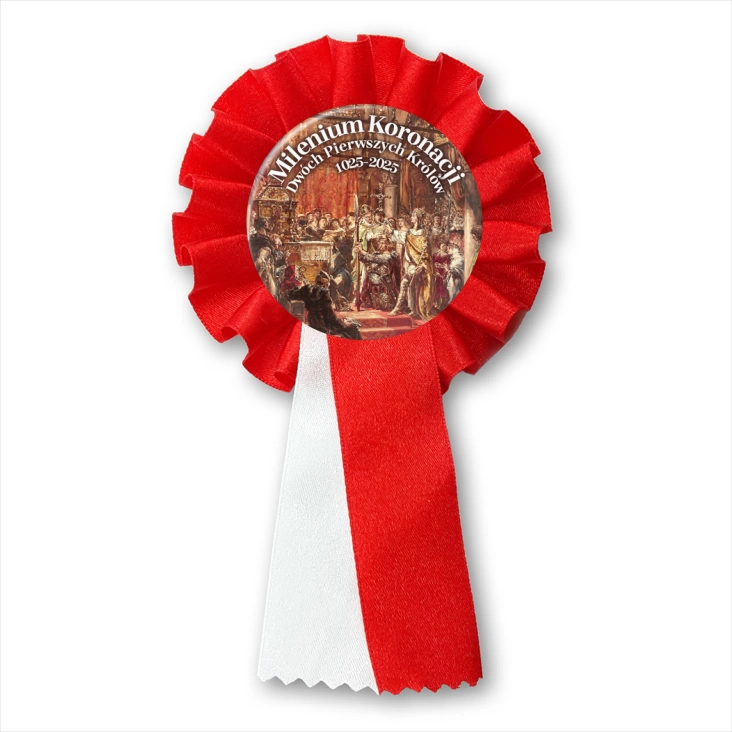 przypinka kotylion Milenium koronacji Koronacja pierwszego króla Matejko