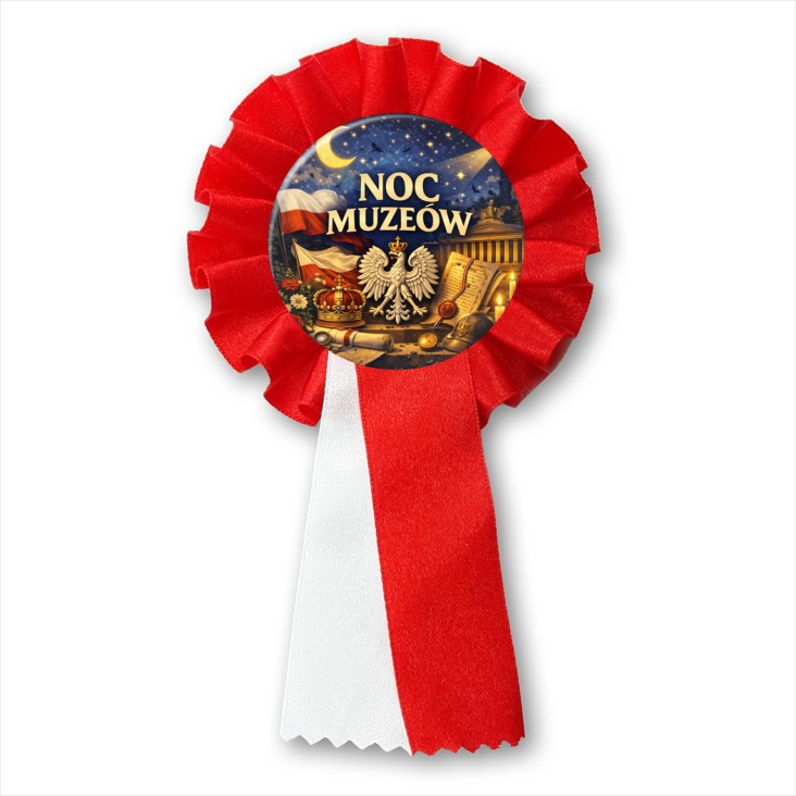 przypinka kotylion Noc Muzeów - symbole narodowe