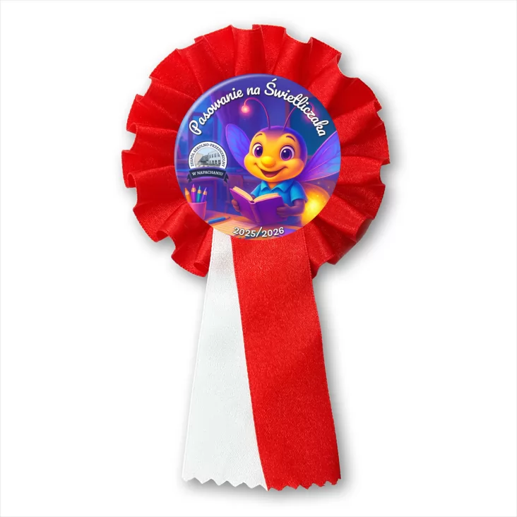 przypinka kotylion Pasowanie na Świetliczaka ZSP Napachanie świetlik