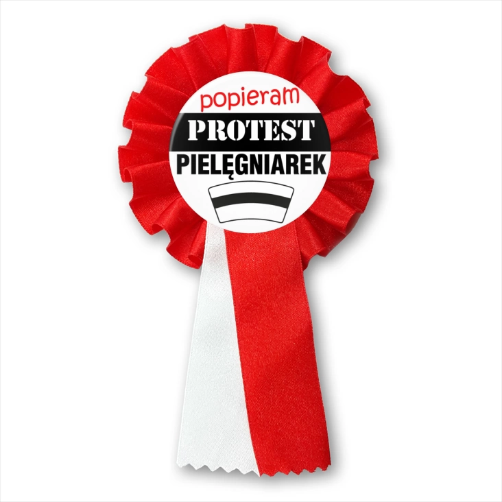przypinka kotylion Popieram protest pielęgniarek