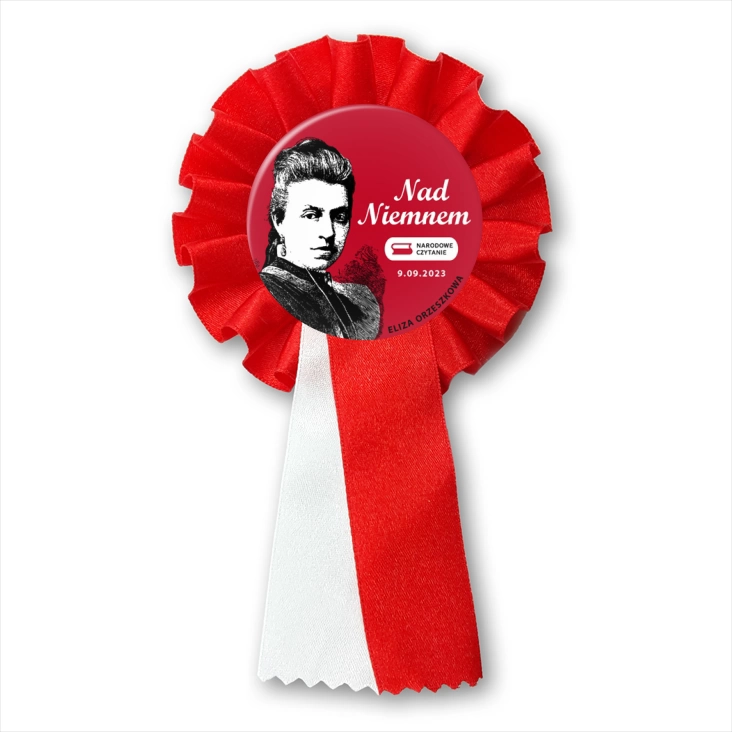 przypinka kotylion Eliza Orzeszkowa Narodowe Czytanie 2023