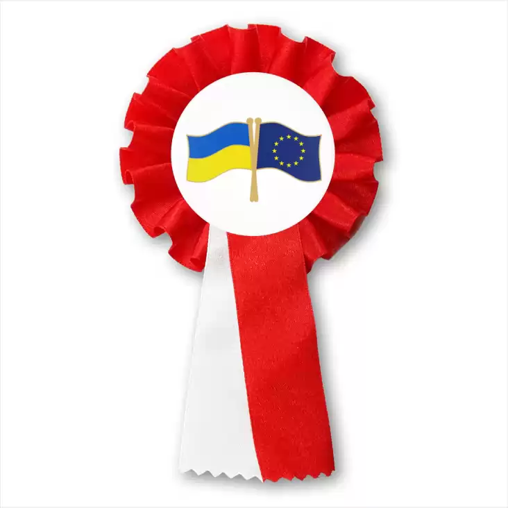 przypinka kotylion Flagi Ukraina Unia Europejska