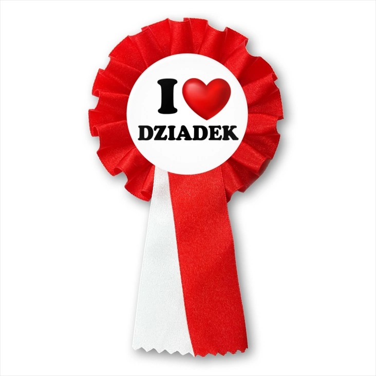 przypinka kotylion I love dziadek
