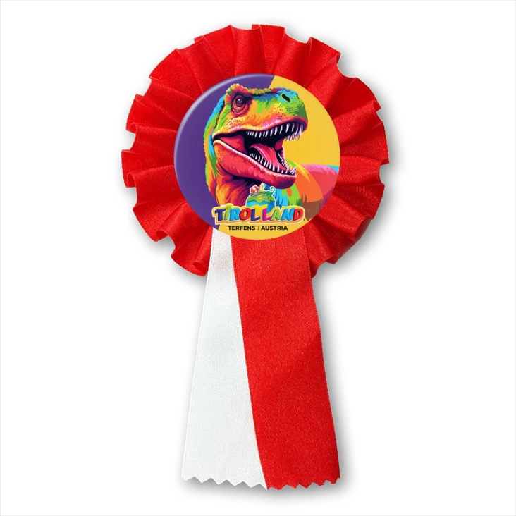 przypinka kotylion Kolorowy tyranozaur Tirolland