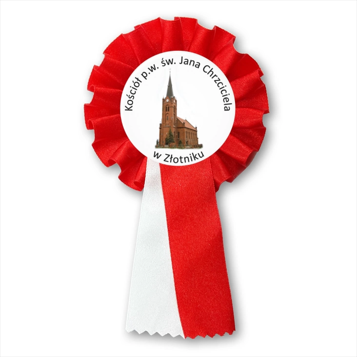 przypinka kotylion Kościół Św. Jana Chrzciciela w Złotniku