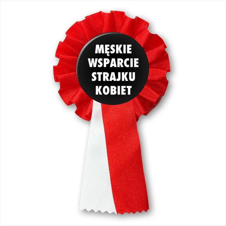 przypinka kotylion Męskie wsparcie strajku kobiet
