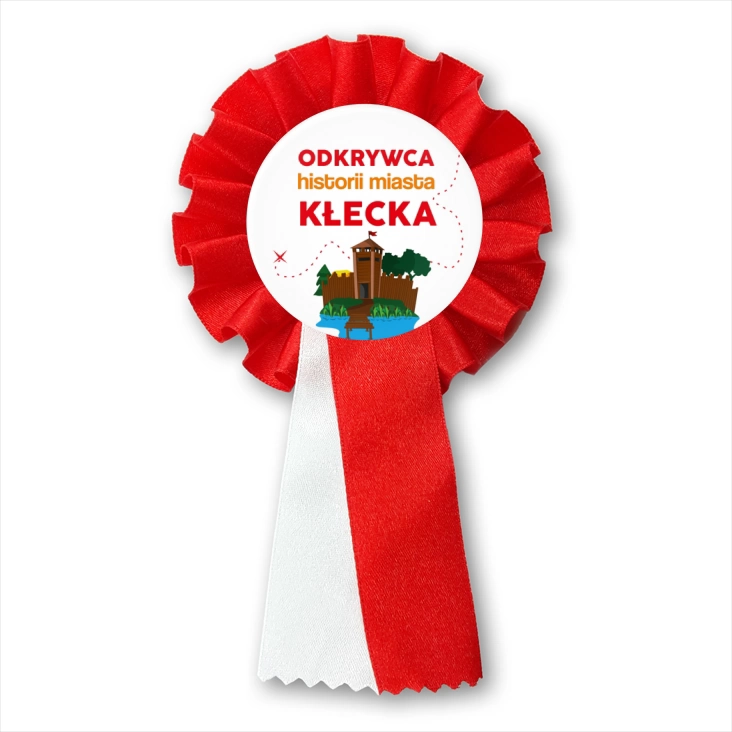 przypinka kotylion Odkrywca historii miasta Kłecka