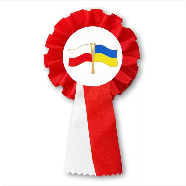 przypinka kotylion Polska-Ukraina flagi