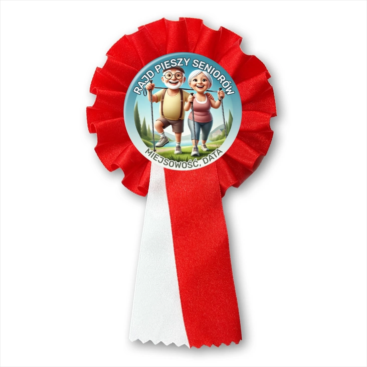 przypinka kotylion Rajd pieszy seniorów