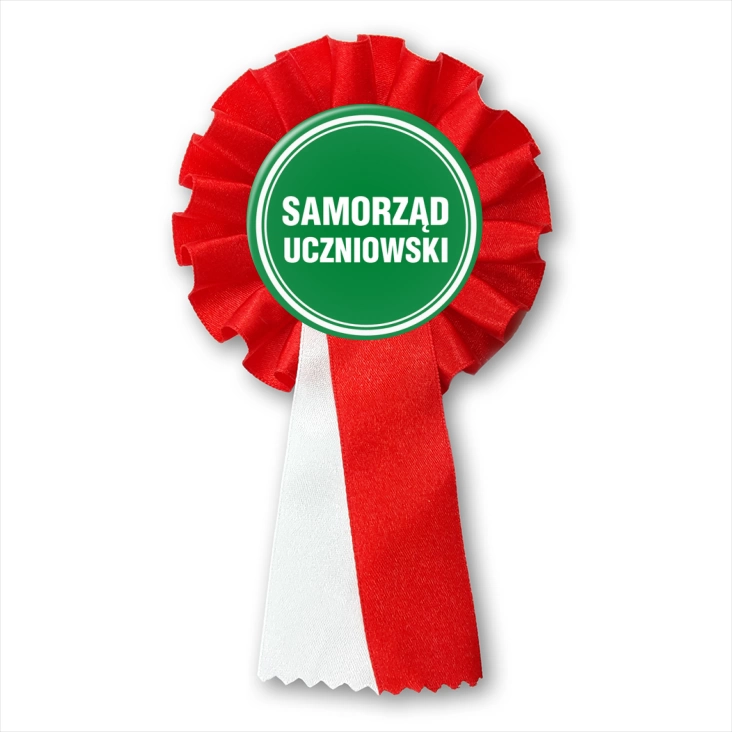 przypinka kotylion Samorząd uczniowski zielony