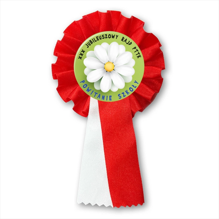 przypinka kotylion XXX Jubileuszowy Rajd PTTK Powitanie szkoły
