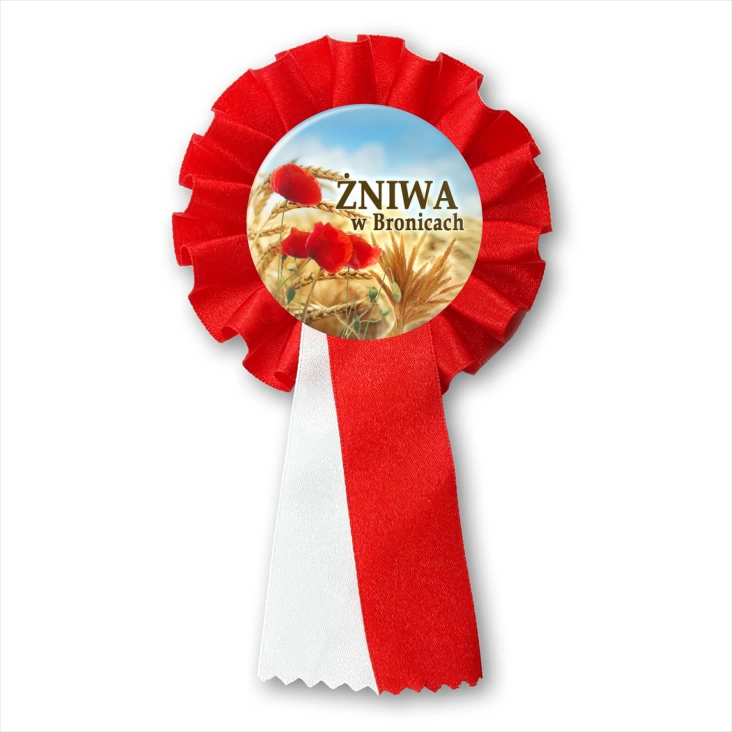 przypinka kotylion Żniwa w Bronicach 2023