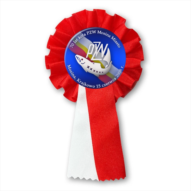 przypinka kotylion 70 lat PZW Mosina - Miasto