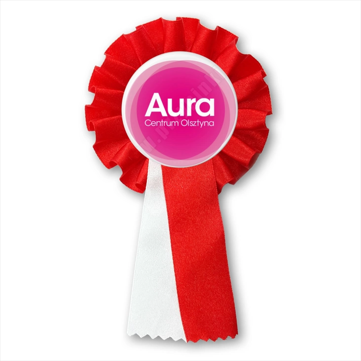 przypinka kotylion Aura Centrum Olsztyna