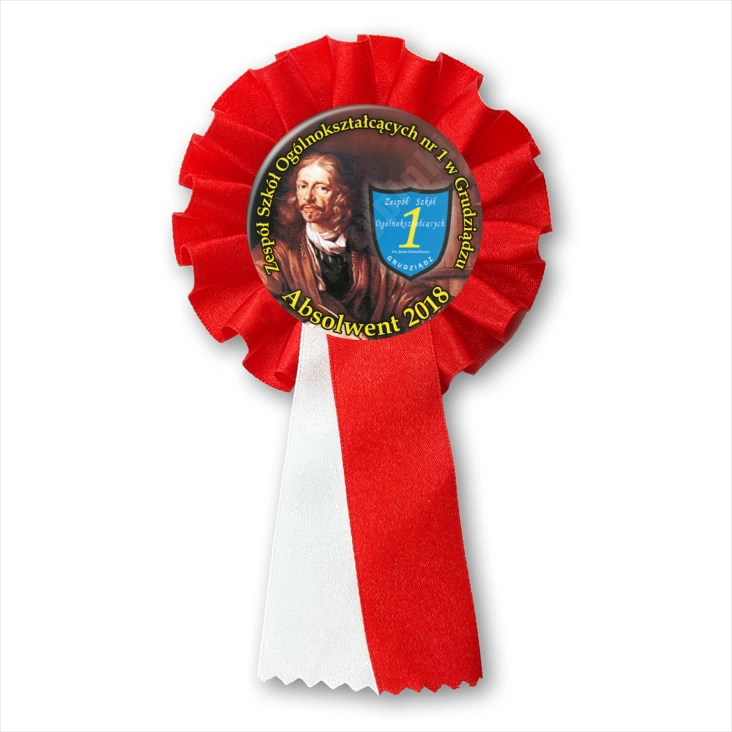przypinka kotylion Absolwent ZSO nr 1 w Grudziądzu