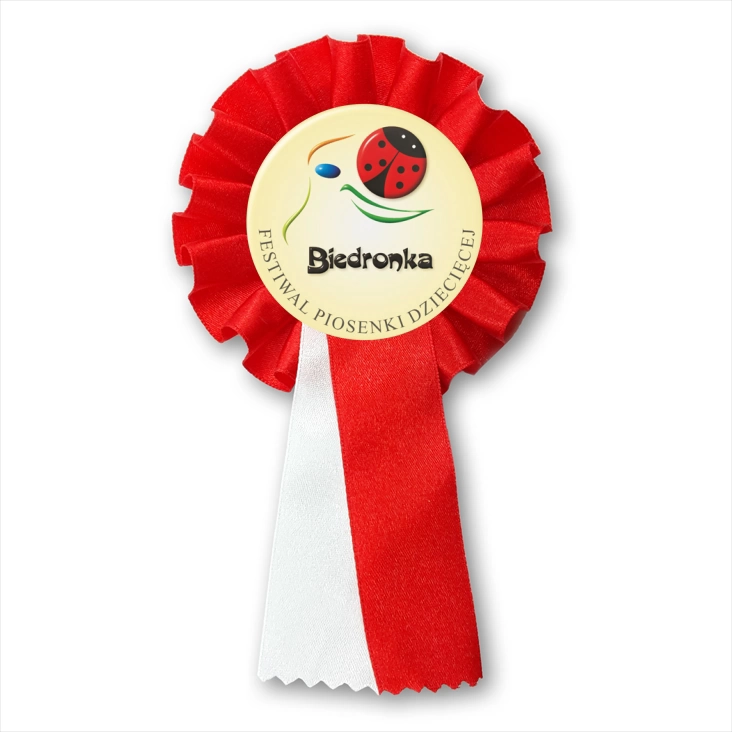 przypinka kotylion III Festiwal Piosenki Dziecięcej Biedronka