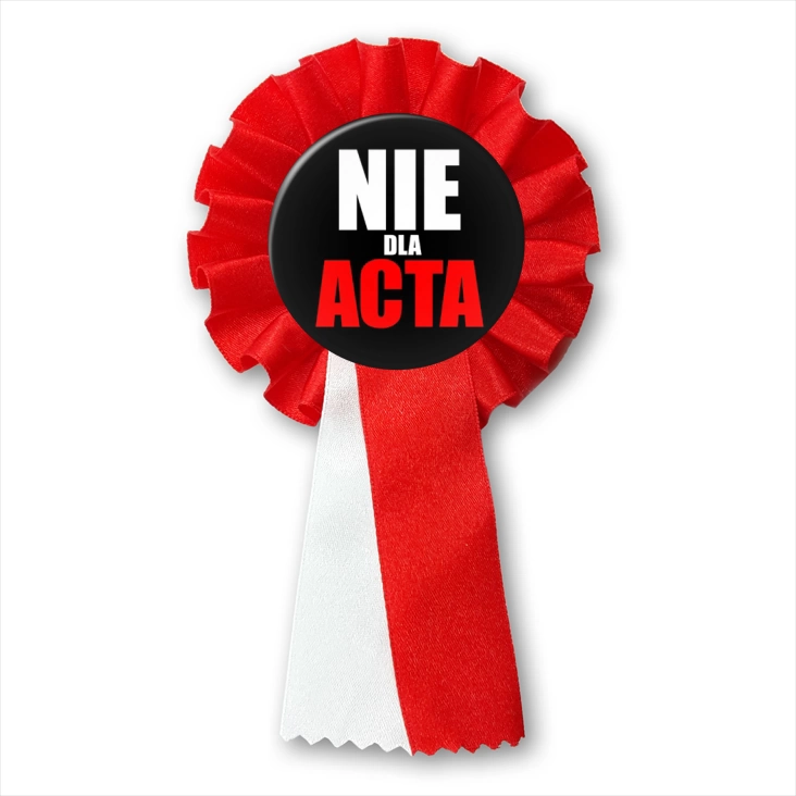 przypinka kotylion Nie dla ACTA