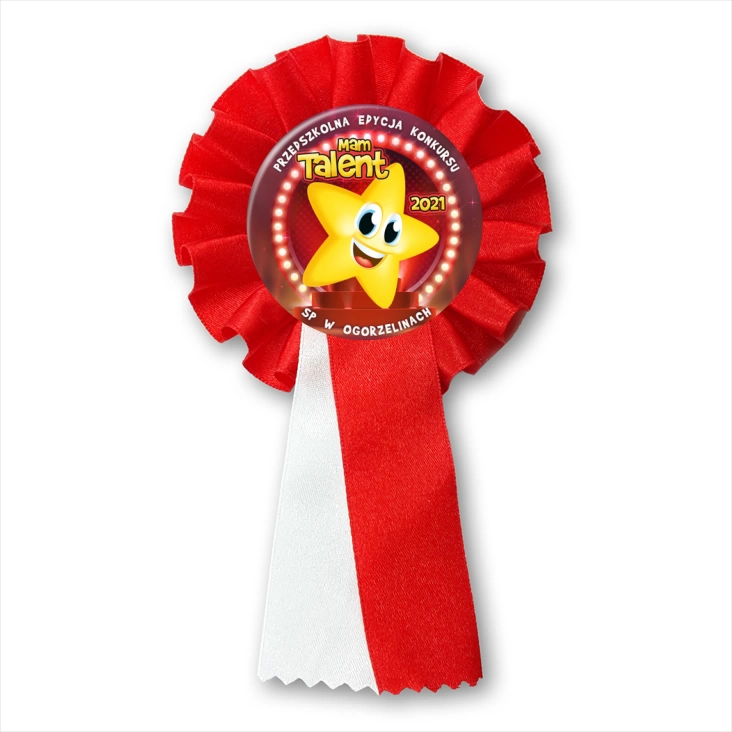 przypinka kotylion Przedszkolna edycja konkursu Mam Talent 2021
