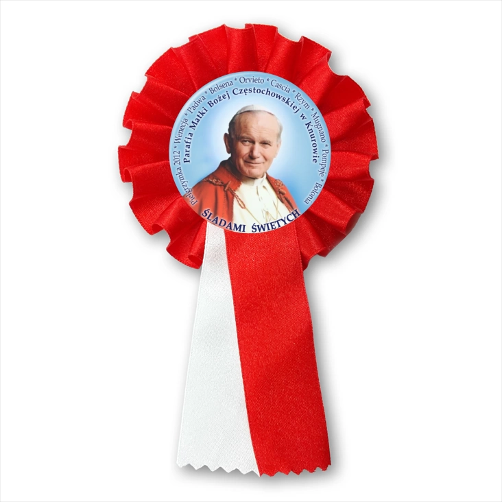 przypinka kotylion Śladami Świętych