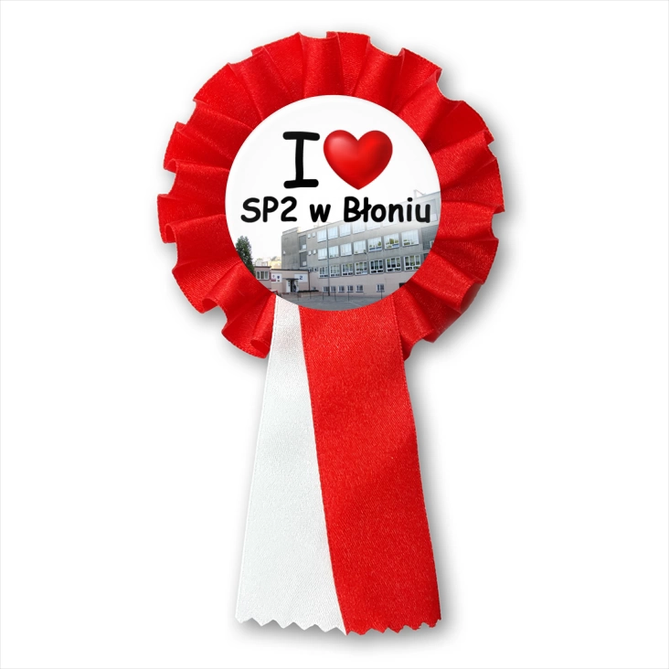 przypinka kotylion I love SP2 w Błoniu
