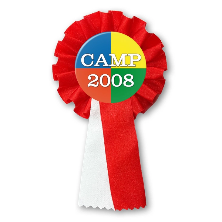 przypinka kotylion Camp 2008