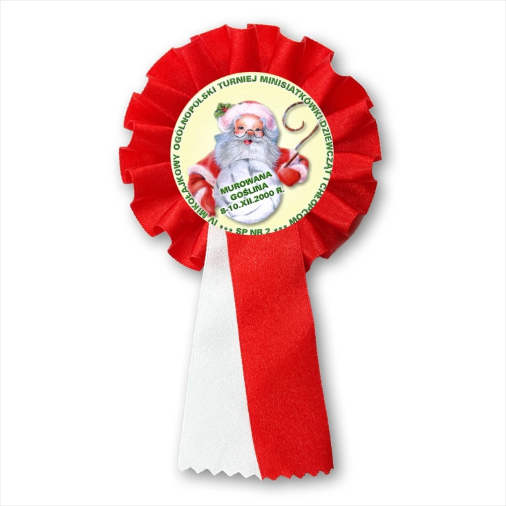 przypinka kotylion IV Mikołajkowy Ogólnopolski Turniej Minisiatkówki