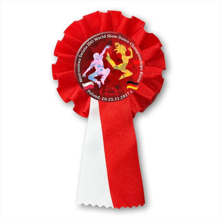 przypinka kotylion Mistrzostwa Świata IDO World Show Dance