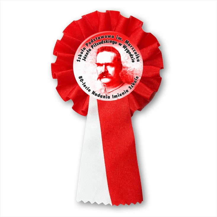 przypinka kotylion Szkoła Podstawowa w Wygodzie