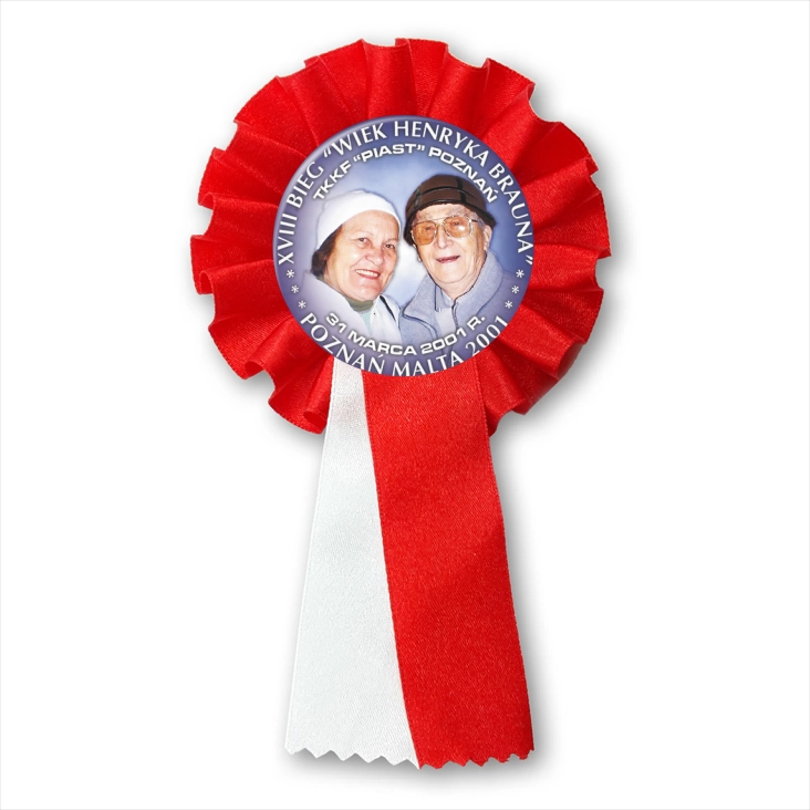 przypinka kotylion XVIII Bieg Wiek Henryka Brauna