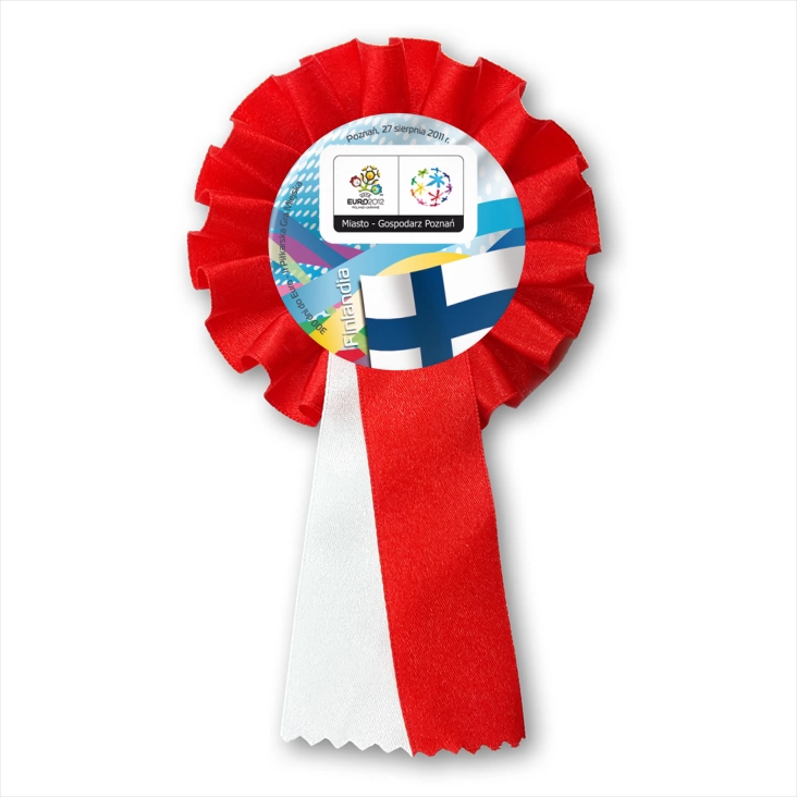 przypinka kotylion 300 dni do Euro - II Piłkarska Gra Miejska - Finlandia