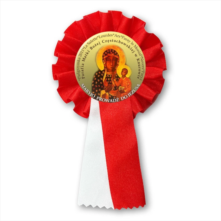 przypinka kotylion Maryjo prowadź do Jezusa