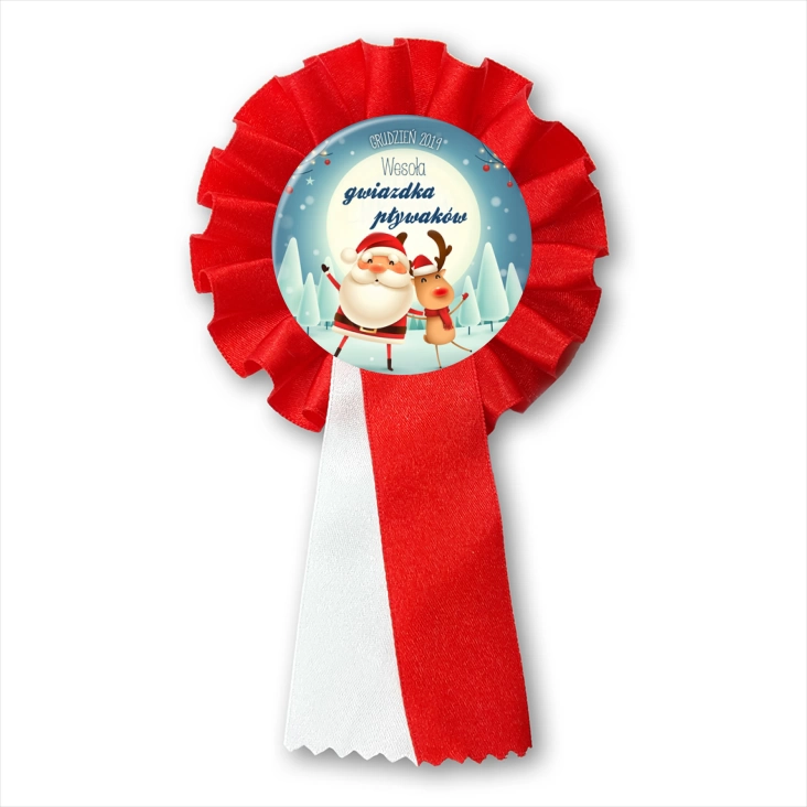 przypinka kotylion Wesoła Gwiazdka Pływaków 2019
