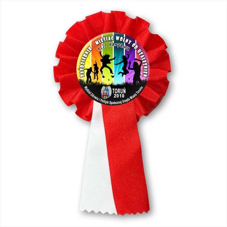 przypinka kotylion Październik 2010 - miesiąc wolny od uzależnień