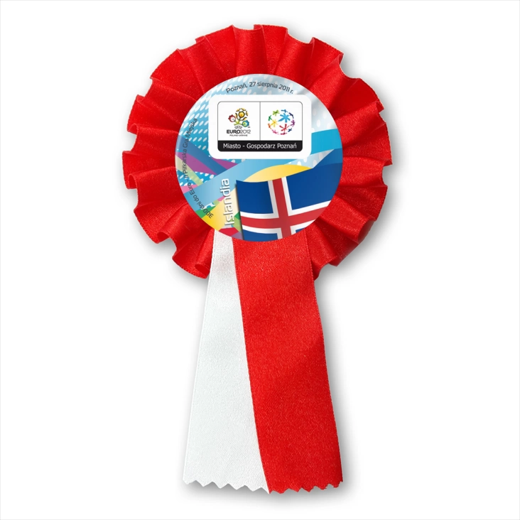 przypinka kotylion 300 dni do Euro - II Piłkarska Gra Miejska - Islandia