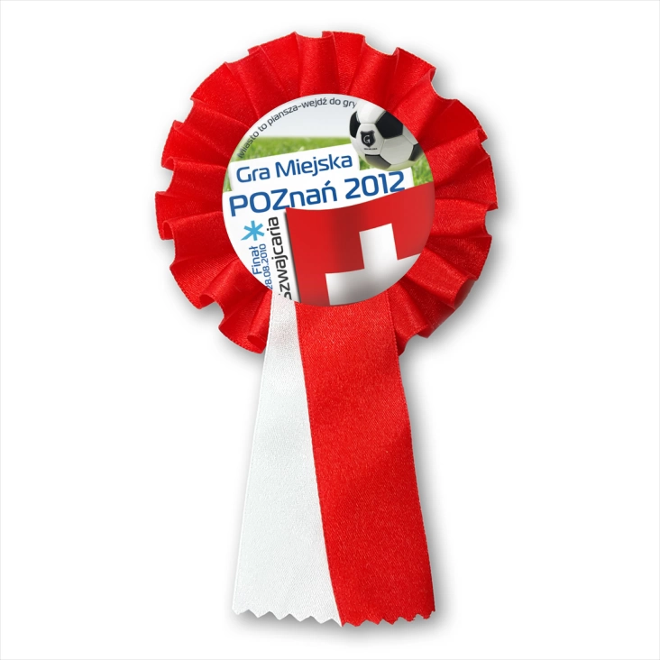 przypinka kotylion Gra Miejska - Poznań 2012 - Szwajcaria