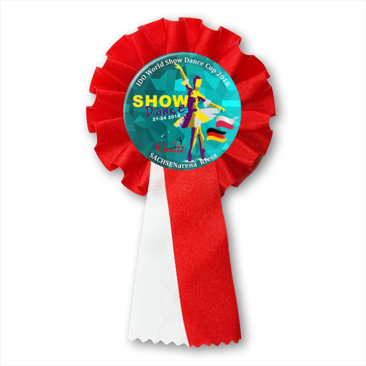 przypinka kotylion Mistrzostwa Świata IDO World Show Dance