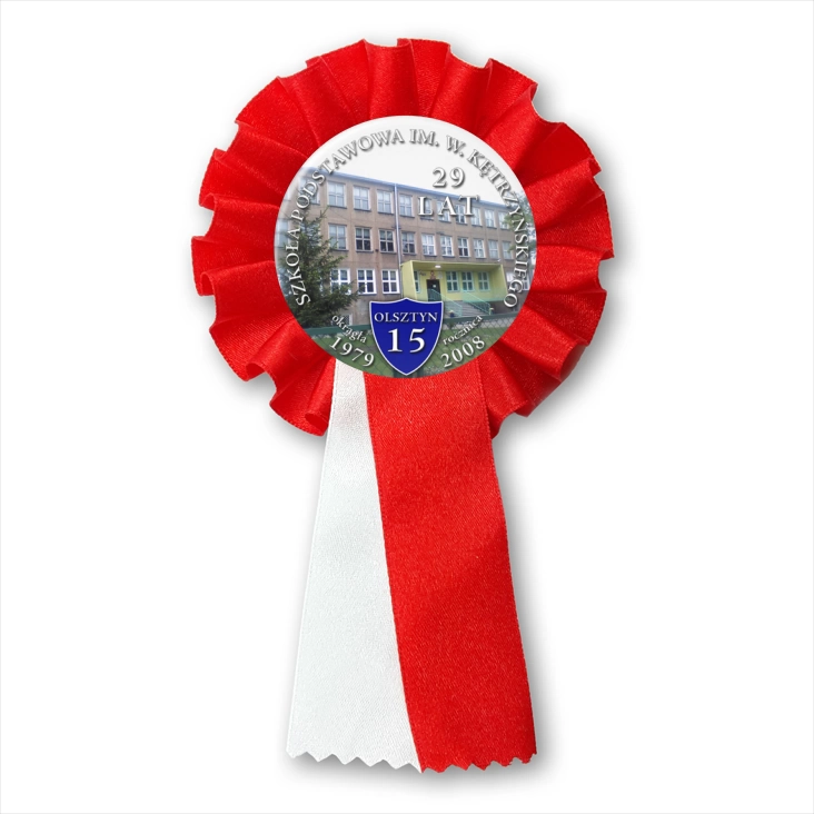 przypinka kotylion Szkoła nr 15 Olsztyn