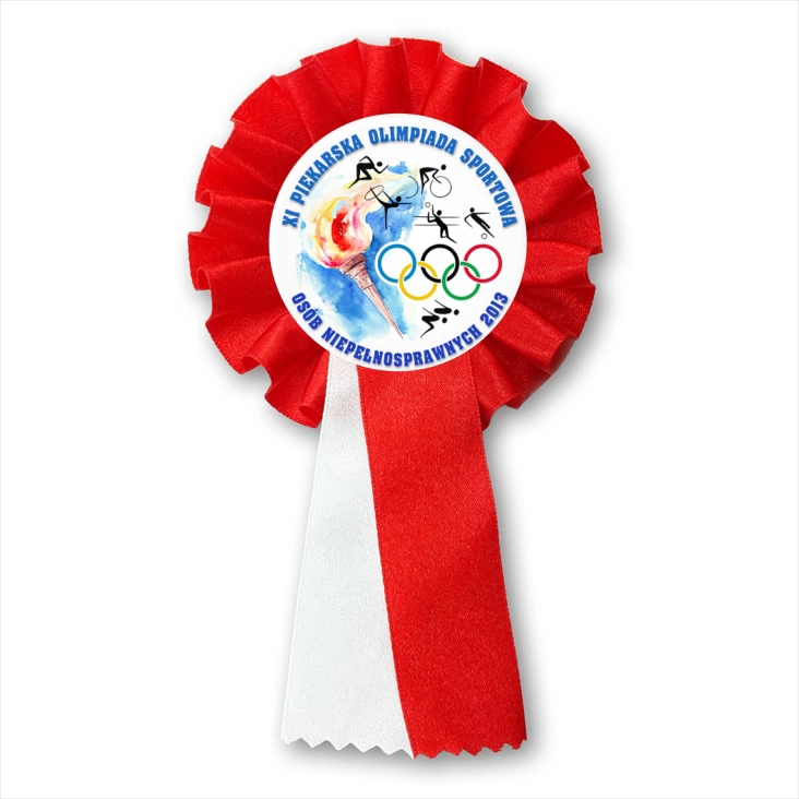 przypinka kotylion XI Piekarska Olimpiada Osób Niepełnosprawnych 2013