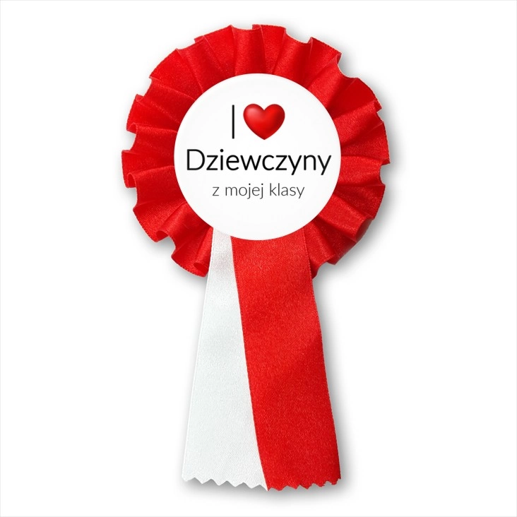 przypinka kotylion I love dziewczyny Dzień Chłopaka