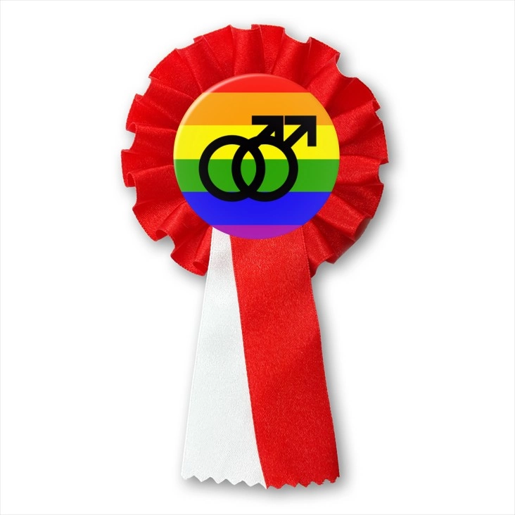 przypinka kotylion Para mężczyzn - symbole