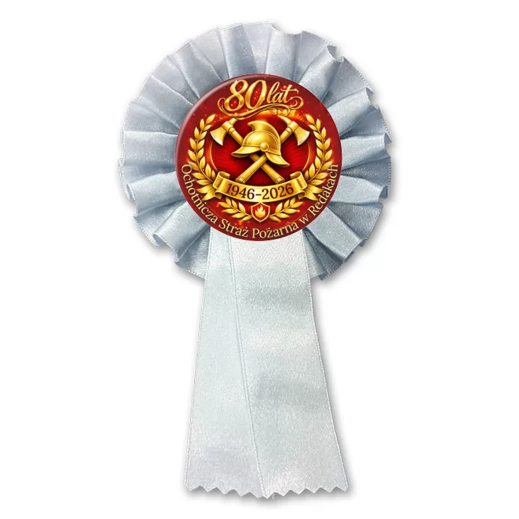 przypinka kotylion 80 lat OSP w Redakach