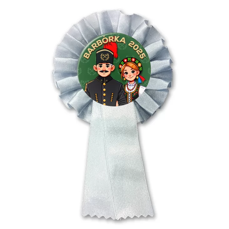 przypinka kotylion Barbórka górnik w mundurze górniczym