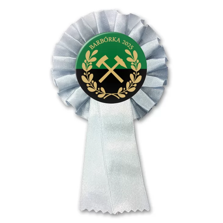 przypinka kotylion Barbórka zielono-czarna