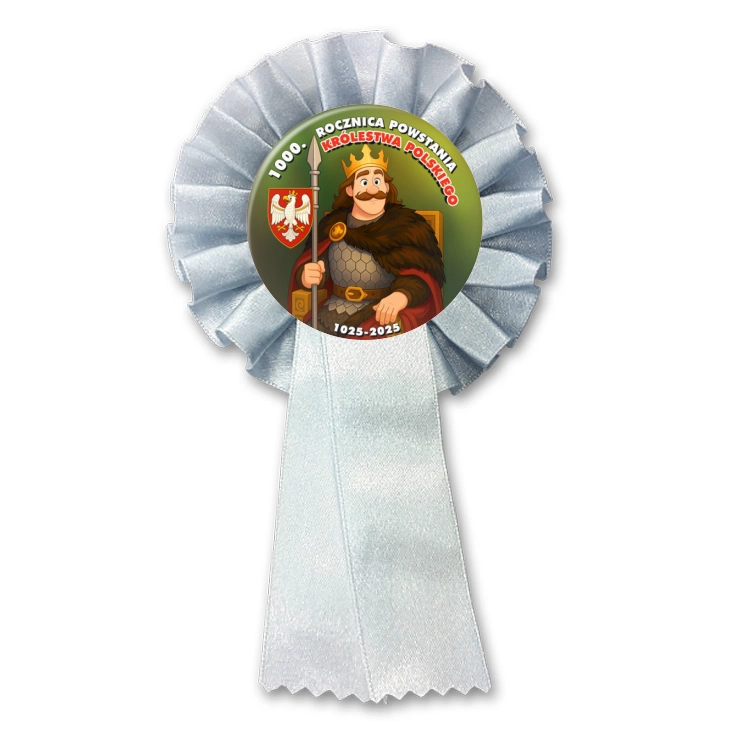przypinka kotylion Bolesław Chrobry 1000. rocznica powstania Królestwa Polskiego