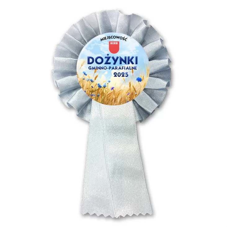 przypinka kotylion Dożynki zboże i chabry