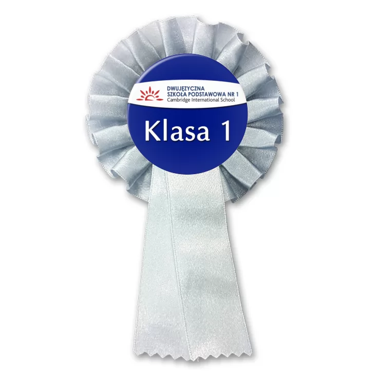 przypinka kotylion Dwujęzyczna Szkoła Ponstawowa nr 1 - klasa 1