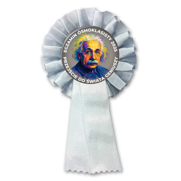 przypinka kotylion Egzamin Ósmoklasisty Einstein świat geniuszy